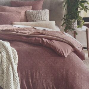 Oake Taos Stripe Cotton KING Duvet Cover & Shams Set CLAY